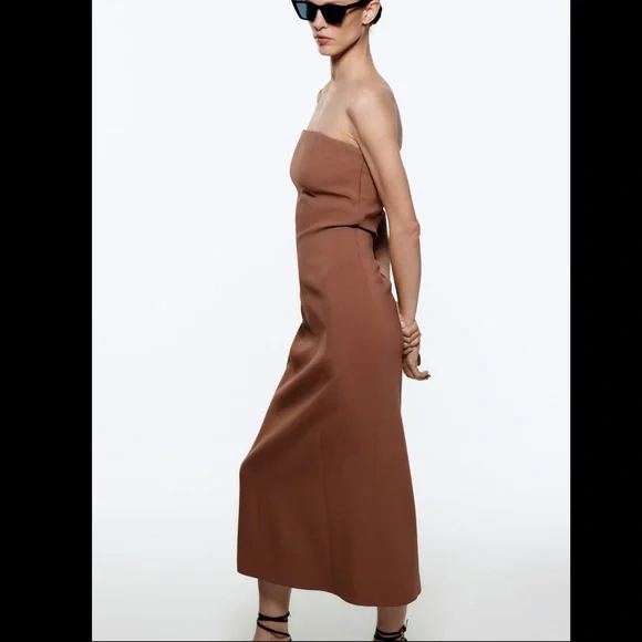 Zara MIDI BUSTIER DRESS - Picture 6 of 14